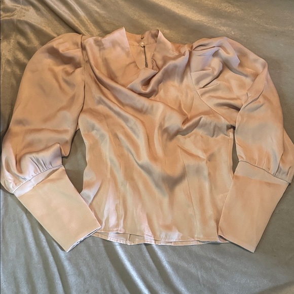ASTR the Label Valencia Top Blush Satin Cowl Neck Blouse NWOT Size Small - Picture 4 of 5